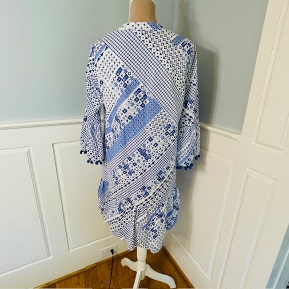 Duffield Lane Cotton Poplin Ruffled The Flora Dress in Blue Breeze Medium - Picture 9 of 13